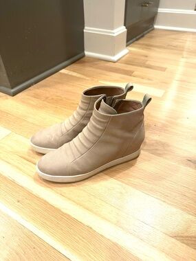 Paolo Beige Wedge Sneaker Ankle Boots